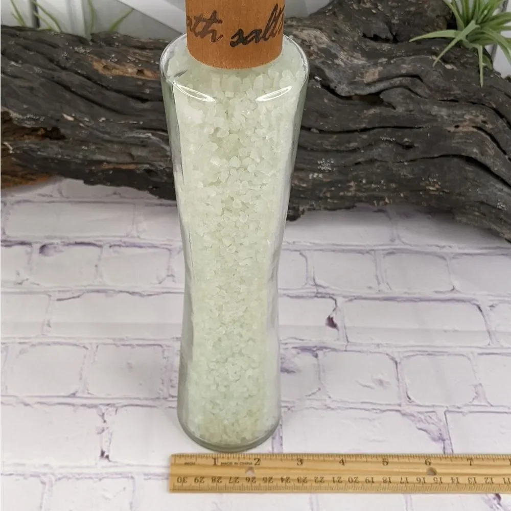 Green Bath Salts in Tall Decorative Bottle